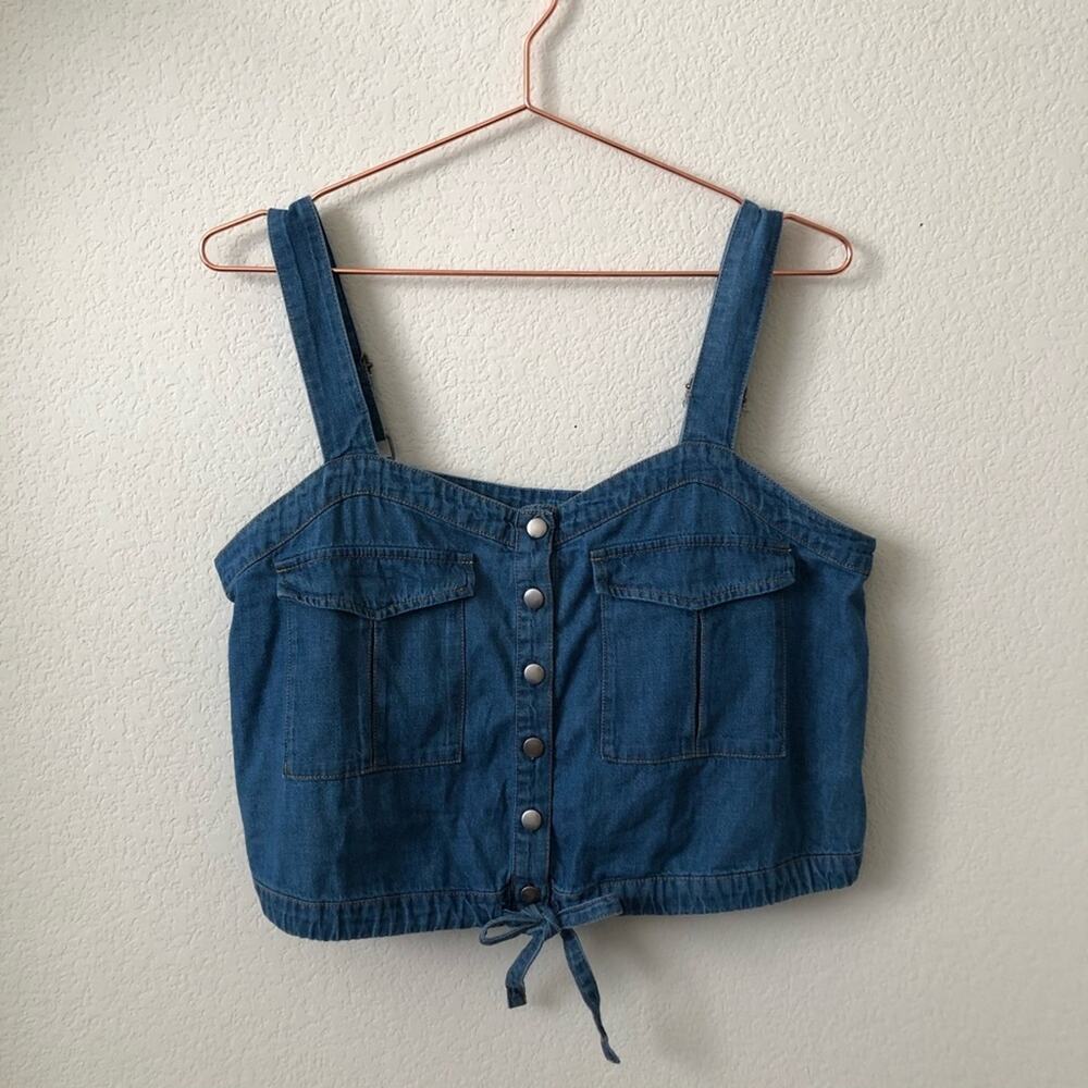Free People We The Free Palm Desert Denim Tank Top cropped - Picture 6 of 9